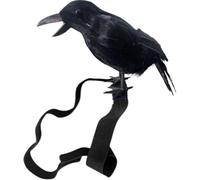 Fituenly Statue De Corbeau Réaliste en Plumes Noires pour Halloween, Style Bandoulière, Décoration De Fête d'halloween, Accessoires D'extérieur pour Oiseaux, pour Les Fêtes