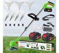 Fiutazge Débroussailleuse à Batterie 3-en-1,Débroussailleuse sans Fil Electrique,Coupe Bordure sans Fil avec Batterie, Manche Télescopique Réglable,Ultra Léger 1,5KG pour Jardin Pelouse Brouss