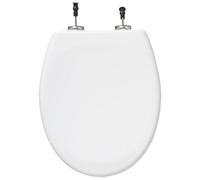Paris Prix – Abattant WC Five Simply Smart – Thermodur, INOX, antibactérien – Blanc 45 cm