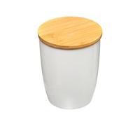Five Bocal en céramique + bambou couleur blanche 0,85 L|D. 11,5 x H. 14,7 cm