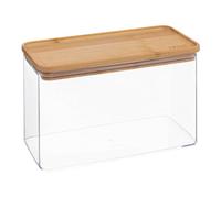 5five Boîte de rangement rectangulaire avec couvercle en bambou 2 L - Transparente