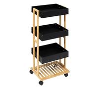 Five - Desserte 4 Niveaux en Bambou avec roulettes H 88 cm
