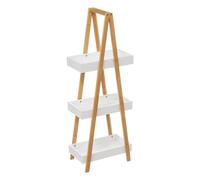 Five - Desserte de Salle de Bain 3 Niveaux en Bambou et Bois Blanc