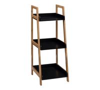 Five - Étagère de Salle de Bain 3 Niveaux en Bambou et Bois Noir H 88.5 cm