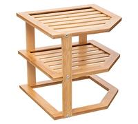 Paris Prix Étagère d'angle Slant 2 niveaux en bambou 25 cm Naturel
