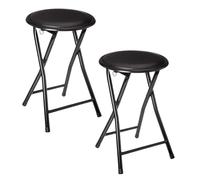 Five Lot de 2 Tabourets pliants en PVC - Noir