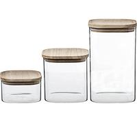 JJA - Lot de 3 bocaux empilables en verre FIVE Simply Smart 24 cm transparent