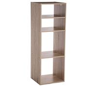 Five - Meuble Étagère 4 Cases de Rangement Effet Bois Naturel H 100.5 cm