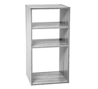 Atmosphera Étagère de rangement Five – Bois 3 cases Mix gris H.67,5 cm