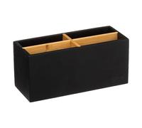 Five - Organiseur de Salle de Bain Rangement Maquillage 4 Compartiments Natureo Noir et Bambou