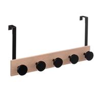 Five - Patère de Porte 5 têtes en Bois et Métal Noir L 50 cm