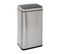 Poubelle automatique 40L, acier inoxydable, argent