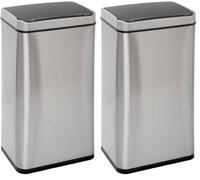 Five - Poubelle en INOX 40 litres Sensor Ouverture et Fermeture Automatique (Lot de 2)