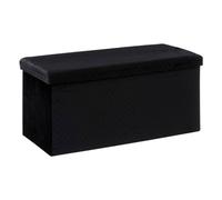 Five Pouf Double Pliable en Velours Noir
