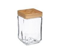 Five - Bocal de Conservation carré en Verre et Pin 1.7 L