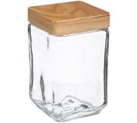 Five - Bocal de Conservation carré en Verre et Pin 1.7 L