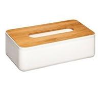 5five Simply Smart Natureo - Cache pour boîte à mouchoirs en bambou, 26 cm, blanc