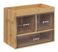 FIVE Simply Smart - Boîte Organiseur 3 Tiroirs "Selena" 24cm Naturel Beige G