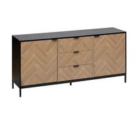 Five Simply Smart - Buffet 2 portes et 3 tiroirs en bois et métal CHEVRONS - Beige et noir