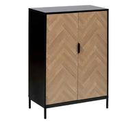 Cabinet ""Chevrons"" 2 portes effet pin naturel et noir 110x80cm - 5 five simply smart