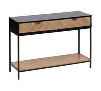 Five Simply Smart - Console 2 tiroirs en bois et métal CHEVRONS - Beige et noir
