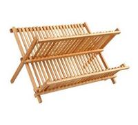 5five – Égouttoir à vaisselle pliant «Latte» 2 niveaux bambou 42 cm Naturel
