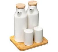 5five – Jeu d'huile et de vin – Plateau en céramique – L 15,3 × D 13,3 × H 18,5 cm – Blanc