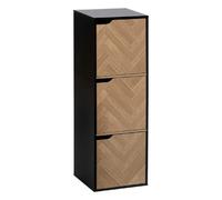 Five simply smart – Étagère 3 cases Chevrons – 3 portes – Naturel