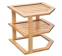 Paris Prix Étagère d'angle Slant 2 niveaux en bambou 25 cm Naturel