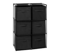 5five - etagère 6 Cases avec 6 boîtes de Rangement Mix n modul Noir
