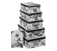 Five simply smart lot 6 boîtes rangement - Noir et blanc