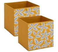 Lot de 2 boites de rangement FOLIA - L. 31 x l.31 x H. 31 cm - Jaune