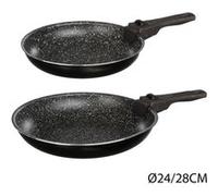 JJA Poêles 135111 PIIERRE – Lot 2 (24/28 cm) + 1 poignée amovible – Noir