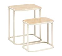 Five simply smart Lot de 2 tables d'appoint gigognes - Naturel & beige