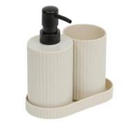 FIVE Simply Smart - Lot de 3 Accessoires de Salle de Bain "Mily" 17cm Beige