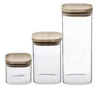 FIVE Simply Smart - Lot de 3 Bocaux "Empilables" 24cm Transparent Transparent G