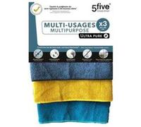 5five Chiffons microfibre antibactériens Lot de 3 30 x 40 cm Multicolore