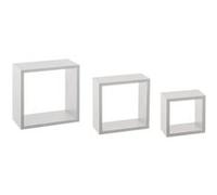 Atmosphera Lot DE 3 ÉTAGÈRES MURALES Blanc (L.15xP.9xH.15cm L.20xP.9xH.20cm L.25xP.9xH.25cm)