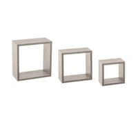 FIVE Simply Smart - Lot de 3 Étagères Murales "Cube" 25cm Chêne Gris