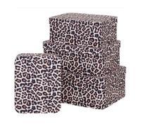 Five simply smart lot de 4 boîtes de rangement léopard - Marron