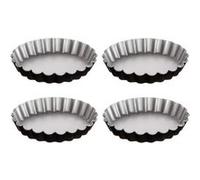 Lot de 4 Moules à Tartelettes Signature 12cm Noir
