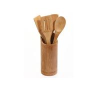 FIVE Simply Smart - Lot de 4 Ustensiles & Pot de Cuisine "Bambou" Naturel
