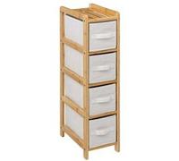 Five Simply Smart - Meuble étagère fine 4 paniers - Banc et Marron - MIX'N MODUL Marron G
