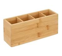 5five Organiseur de salle de bain Natureo 4 compartiments bambou 22 cm naturel beige