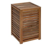 5five Panier à linge Acacia 65 L en bois avec couvercle et sac amovible Marron
