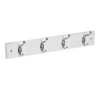 Patère en Bois & Métal 4 Têtes 42cm Blanc