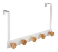 Patère 5 têtes métal et bambou blanc - 5 five simply smart