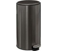 5five Poubelle de cuisine Delta – Métal 30 L Inox Noir