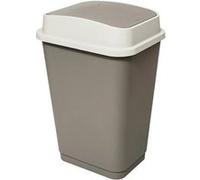 Paris Prix - Poubelle 50 L 5 five simply smart - Plastique - Couvercle à double ouverture - Taupe