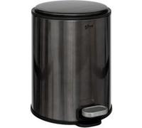 FIVE Simply Smart - Poubelle en Métal "Delta" 6L Inox Noir Noir G